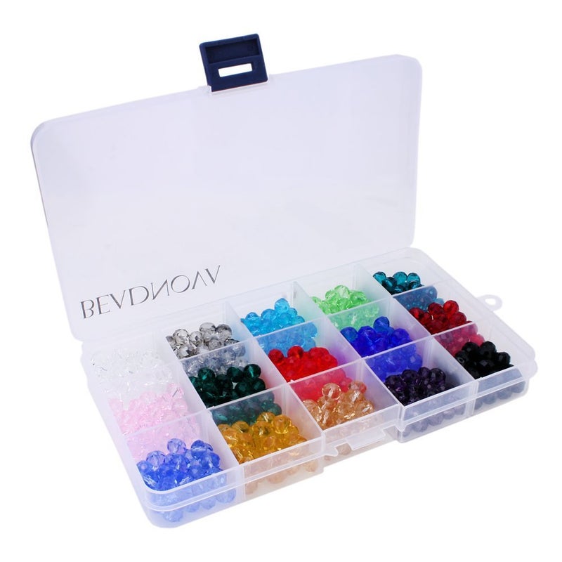 BEADNOVA 8mm Briolette Crystal Glass Beads Roundelle Crystal Beads(450pcs) - Image 3